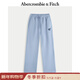 Abercrombie & Fitch美式保暖抓絨LOGO直筒運動(dòng)衛褲長(cháng)褲25秋冬新款女裝147-5115 藍色 XS (160/66A)