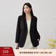 纖莉秀秋裝新款大碼女裝胖mm高級感氣質(zhì)通勤百搭彈力舒適純色西裝4133 黑色 2XL