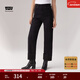Levi's李維斯冬暖系列女士High Loose翻邊休閑簡(jiǎn)約直筒美式牛仔褲 黑色 27