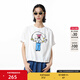 幻走（MOVEUP）2025夏季新款.FUN系列圓領(lǐng)印花抽繩收口短款T恤女 梔子白 L