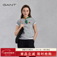 GANT/甘特【100%棉】男女同款情侶裝簡(jiǎn)約學(xué)院風(fēng)舒適短袖重磅T恤 93煙灰色 L