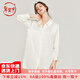 珊目爾【夏日純欲風(fēng)】重磅真絲睡裙性感家居服男友風(fēng)襯衫100%桑蠶絲睡裙 米白色【16.5姆米睡裙】 XL (170)適合115-135斤穿著(zhù)