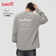班尼路（Baleno）美式長(cháng)袖t恤男士春秋新款寬松重磅純棉復古原創(chuàng  )印花情侶打底衫