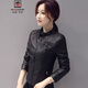 AEMAPE顯瘦高級機車(chē)皮衣外套女2025春秋新款韓版百搭修身短款小皮夾克潮 黑色加棉 XL 推薦 100-110斤