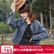 百圖betu女裝春季新款短外套簡(jiǎn)約寬松ins潮百搭牛仔外套女2401T45 牛仔色 M