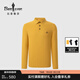 比音勒芬【親膚干爽】春秋季男士上衣輕商務(wù)休閑百搭多色長(cháng)袖polo衫打底衫 23深黃 L （105）