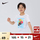 NIKE 耐克童裝男童短袖T恤2025年夏季氣球卡通圖案兒童短T上衣
