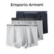 EMPORIO ARMANI阿瑪尼夏季新款潮流純棉男平角內褲3條套裝藍白灰色L
