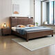 全友家私2026黑胡桃木實(shí)木床雙人1.8x2米主臥室大床輕奢極簡(jiǎn)同款 床 1500mm*2000mm 框架結構