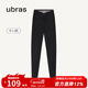 ubras仿牛仔高腰收腹加絨打底褲女保暖時(shí)尚高彈可外穿 黑色交叉款 1條 M