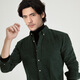 第五季商務(wù)休閑男裝燈芯絨保暖襯衫男長(cháng)袖修身純棉水洗男士襯衣秋裝加厚 綠色SFL5M337 38 [參考體重：110-120斤]