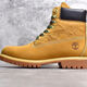 添柏嵐（Timberland）10061防水馬丁靴踢不爛大黃情侶牛皮中幫高幫耐磨防滑 黃磨砂 41