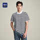 HLA海瀾之家短袖POLO衫男刺繡條紋翻領(lǐng)短袖男夏