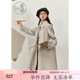 紫涵（ZIHAN）紫涵中長(cháng)款翻領(lǐng)風(fēng)衣2025秋季新款文藝顯瘦單排扣外套 風(fēng)鈴灰 S