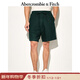 Abercrombie & Fitch美式復古百搭松緊腰五分褲休閑褲短褲25夏季男裝128-5048 橄欖綠 L (180/86A)