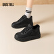 dusto大東厚底板鞋女款2026新款春季鞋子女鞋面包鞋高幫鞋加絨保暖棉鞋
