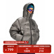 NOTHOMME逐光戶(hù)外800蓬90白鴨絨防潑水絎線(xiàn)連帽保暖羽絨服男 太空灰 S