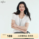 伊芙麗（eifini）蔣欣代言【彈力面膜t】白色短袖U領(lǐng)T恤女上衣2025春季新款 本白 合身大U領(lǐng)現貨 S 80-110斤