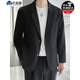 軒森圖（XUANSENTU）春秋季輕熟風(fēng)小西裝外套男百搭休閑西服潮牌大碼胖子顯瘦搭配套裝 黑色西服 4XL 建議200-220斤