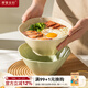 摩登主婦奶油風(fēng)面碗家用陶瓷拉面碗斗笠碗創(chuàng  )意花邊湯碗高顏值面條碗 【6英寸2個(gè)裝面碗】奶白+奶綠