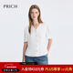 PRICH淡人穿搭氣質(zhì)V領(lǐng)短袖襯衫2025夏季新款垂墜感收腰顯瘦上衣女 10白色 M (165)