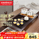 金灶（KAMJOVE）胡桃實(shí)木茶盤(pán)整套茶具 全自動(dòng)上水茶爐家用茶海茶臺茶具套裝K-588 【胡桃木】配H9茶爐+茶具+茶桶