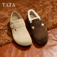 他她（TATA）2025年秋休閑鞋勃肯鞋女時(shí)尚包頭拖鞋新款 4XN03啡色（絨） 37