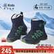 泰蘭尼斯童鞋冬季新款中大童加厚防滑兒童雪地靴男童保暖大棉鞋 黑/綠 35 內長(cháng)23cm 適合腳長(cháng)21.5