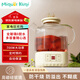 miquerkuqi養生壺辦公室家用多功能燒水壺煮茶壺全玻璃0膠水母嬰級材質(zhì)燉煮花茶壺養生電熱水壺 【米萊白】玻璃壺Q+智能底座C1+茶漏- 1.6L