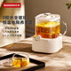 BASSENS巴森小方燉全玻璃養生壺0膠0拼接1.2L煮茶器煮茶壺恒溫家用多功能辦公室小型電陶爐花茶 BS-D7
