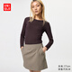優(yōu)衣庫女裝HEATTECH圓領(lǐng)T恤/長(cháng)袖保暖衣內衣478938 38 深褐色 M
