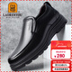 老人頭（LAORENTOU）男士皮鞋商務(wù)休閑鞋頭層牛皮套腳鞋耐滑圓頭爸爸鞋 260278 黑42
