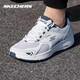 斯凱奇（Skechers）男鞋夏季2025新款軟底網(wǎng)面鞋輕便透氣跑步鞋減震休閑鞋運動(dòng)鞋男  白色/海軍藍色-WNV 42