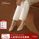 73Hours女鞋Marie2025春季新品方頭純色方跟瑪麗珍鞋