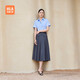 HLA海瀾之家海瀾之家短袖襯衫女裝夏季微彈軟糯正裝襯衣女