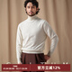 CULTUM【多色可選】秋冬厚款山羊絨混紡高領(lǐng)毛衣男長(cháng)袖套頭打底針織衫 米白 L