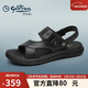金利來(lái)（Goldlion）男鞋都市休閑透氣涼鞋兩穿輕便皮鞋沙灘鞋59622032701A-黑色-41碼