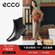 愛(ài)步（ECCO）冬季新款中跟短筒英倫風(fēng)切爾西靴 型塑35方頭290993 黑色38