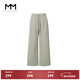 麥檬MM麥檬23年秋冬新款寬松百搭純棉休閑長(cháng)褲女抽繩設計5EA153131 灰綠 S