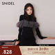 SNIDEL秋冬薄紗吊帶半高領(lǐng)針織連衣裙兩件套SWNO245065 黑色 均碼 （F）