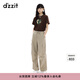 DZZIT【劉浩存同款】地素休閑褲夏季純棉工裝褲子女3J2Q4201N 深卡其色 XS