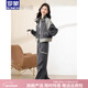 羅蒙品牌休閑衛衣運動(dòng)服套裝女 2026秋冬新款拉鏈外套闊腿工裝褲 灰色 L 【建議105-115斤】