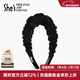 She's茜子簡(jiǎn)約循跡褶皺絲絨高顱頂發(fā)箍壓發(fā)頭箍高級感發(fā)卡秋冬發(fā)飾頭飾 黑色G0