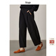旅途原品ltyp 羊毛混紡九分蘿卜褲 黑色寬松休閑直筒奶奶褲女春季 經(jīng)典黑-加厚款 M