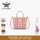 MCM【新年禮物】 官旗TONI迷你桃花粉菜籃子購物袋手提包通勤女包 桃花粉 迷你