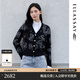 歌力思（ELLASSAY）【商場(chǎng)同款】2026新款蝴蝶結印花復古甜美風(fēng)針織衫女EWE371M03700 黑混搭 XS