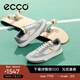 愛(ài)步（ECCO）休閑鞋 25厚底板鞋軟底簡(jiǎn)約撞色男鞋 街頭球鞋539804 白色/鴿子灰/水泥灰53980452475 41