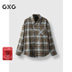 GXG男裝格子長(cháng)袖襯衫情侶潮慵懶襯衫外套25年春季新款#G25D033029 格紋 加厚 L