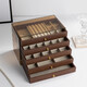 津盼胡桃木色首飾盒大容量多層桌面項鏈手鐲戒指耳釘收納盒珠寶飾品盒 五層首飾收納盒【大號】