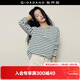 佐丹奴【韓國明星同款】?；晟琅兠迣捤蓷l紋長(cháng)袖t恤女05325555